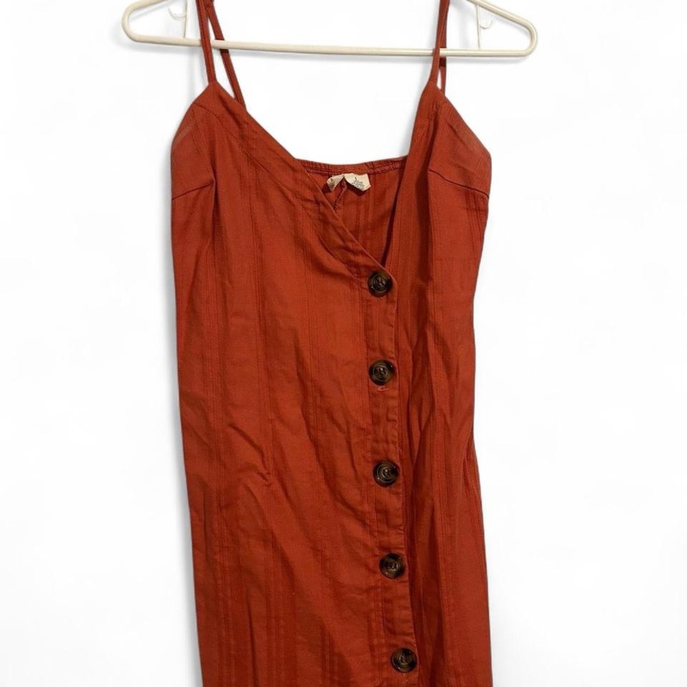 Sky and Sparrow Brown and Orange Asymmetrical Mini Sundress